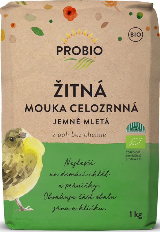 PROBIO Žitná mouka celozrnná jemně mletá