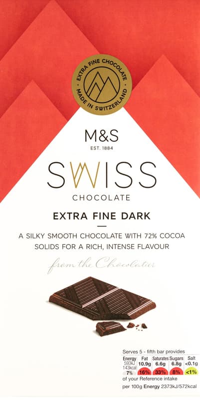 Marks & Spencer Švýcarská hořká čokoláda