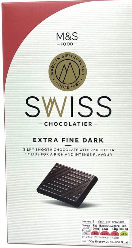 Marks & Spencer Švýcarská hořká čokoláda