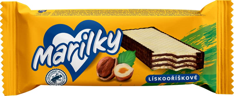 Marils hazelnut wafers circumferentially dipped