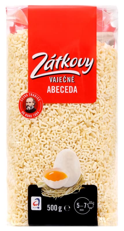 Zátkovy Egg pasta Alphabet
