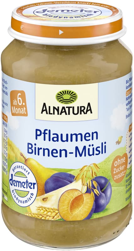 Alnatura BIO Baby food with plums, pears and oats