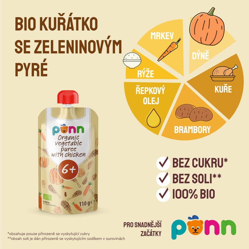 Põnn Organic vegetable puree with chicken