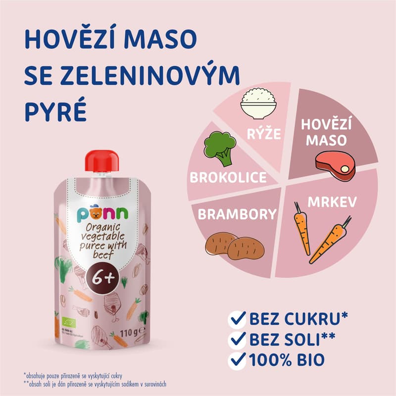 Põnn Organic vegetable puree with beef
