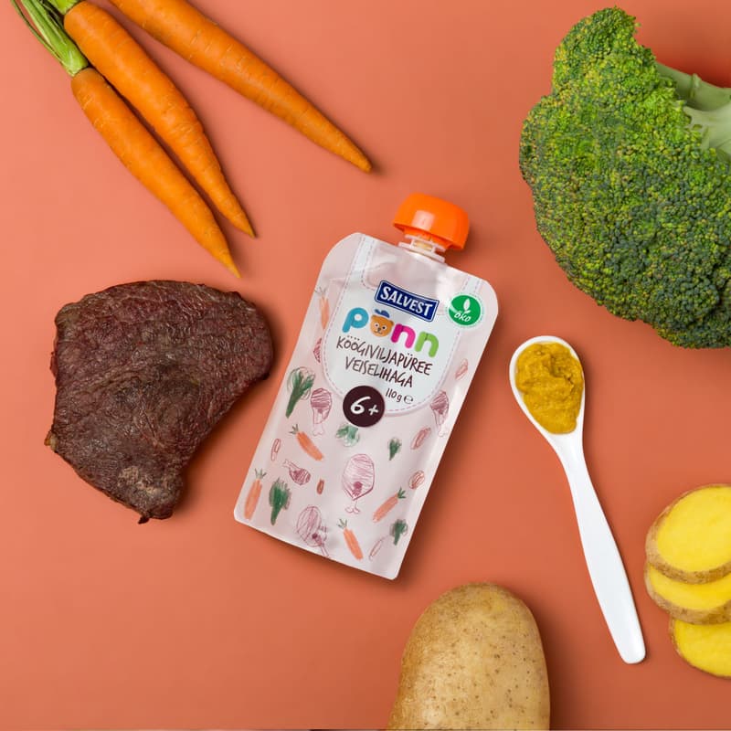 Põnn Organic vegetable puree with beef