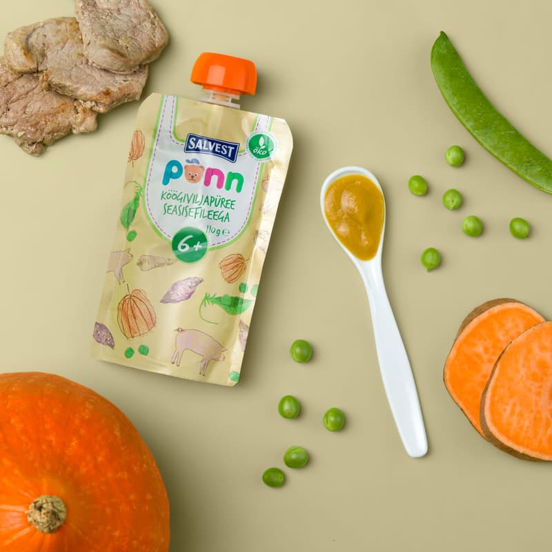 Põnn Organic vegetable puree with pork tenderloin 