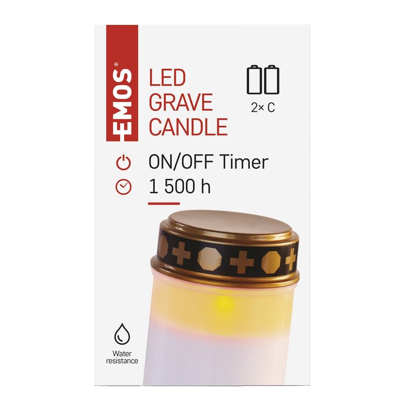 Emos LED hřbitovní svíčka s časovačem