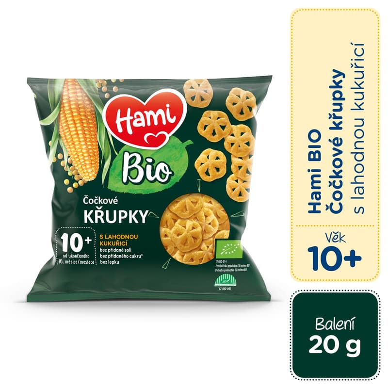 Hami BIO Čočkové křupky s lahodnou kukuřicí