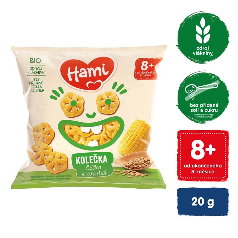 Hami BIO Čočkové křupky s lahodnou kukuřicí