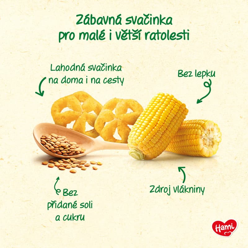 Hami BIO Čočkové křupky s lahodnou kukuřicí