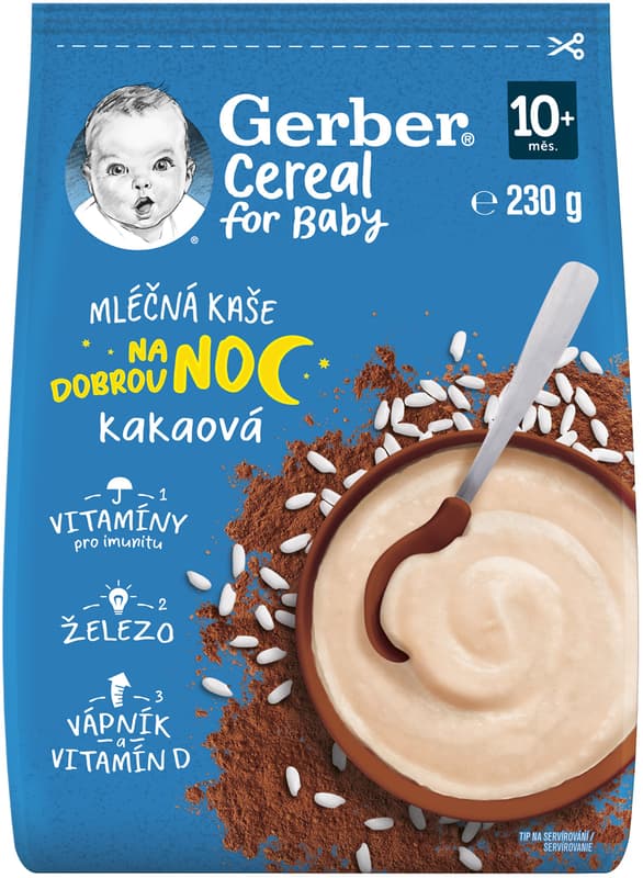Gerber Cereal Cocoa Milk Porridge Good night