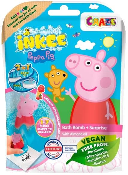 Inkee Sparkling bath bomb with Peppa Pig surprise