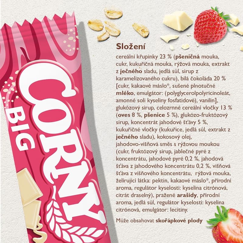 Corny Big Cereal bar strawberry-white chocolate