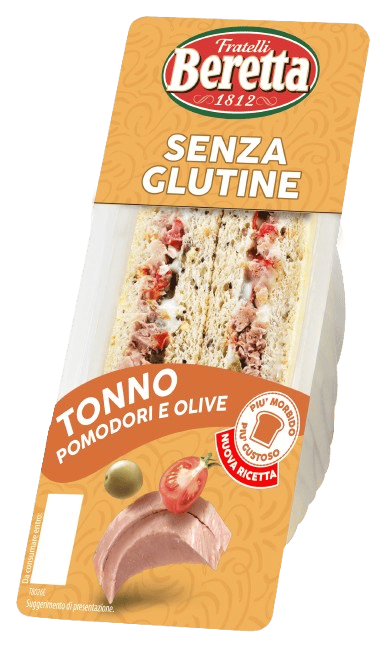 Fratelli Beretta Sandwich with tuna, cherry tomatoes and olives gluten free