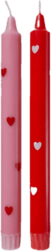Butlers Art Bougie set of heart-shaped candles, red, 2 pcs