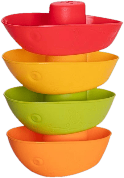 4pcs of 14cm plastic stacking boat in WBX