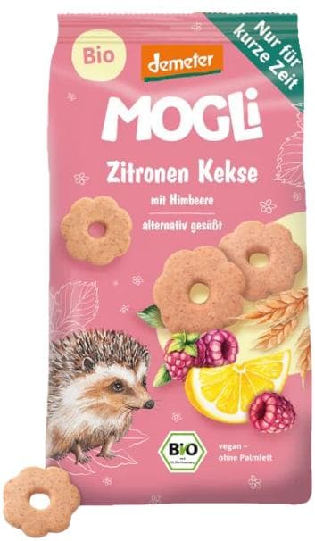 Mogli BIO Lemon cookies with raspberries, Demeter certified