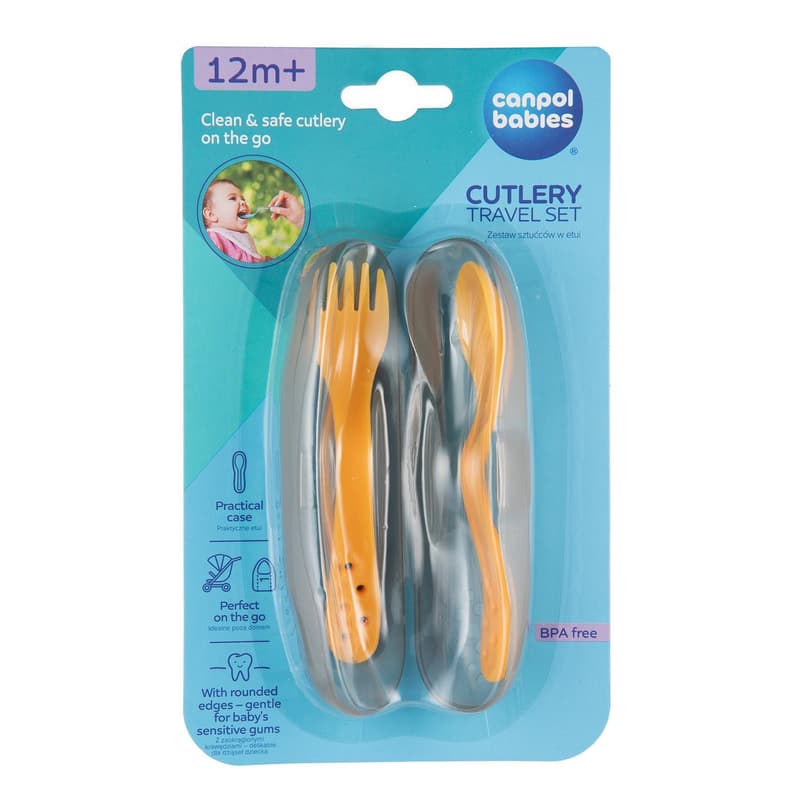 Canpol babies Travel cutlery set in case yellow