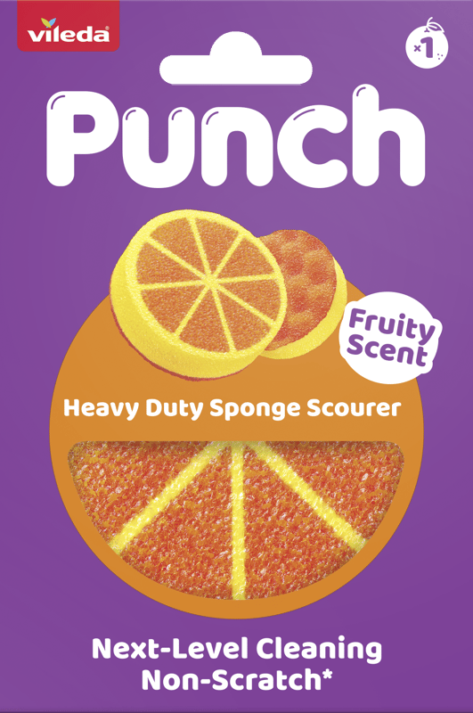 Vileda Punch orange sponge