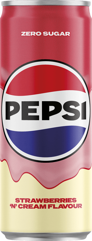 Pepsi Cream Strawberry Zero sugar plech