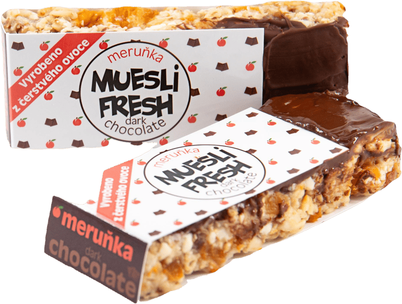 Muesli Fresh tyčinka meruňka-hořká čokoláda (1 kus)