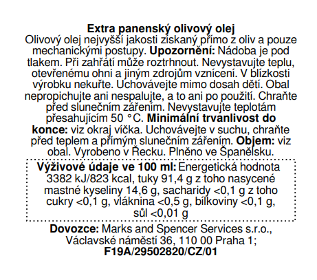 Marks & Spencer Extra panenský olivový olej