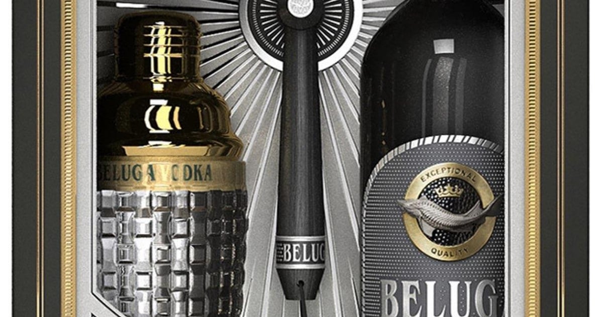 Beluga Gold Line vodka 40% obj. dárkové balení s shakerem