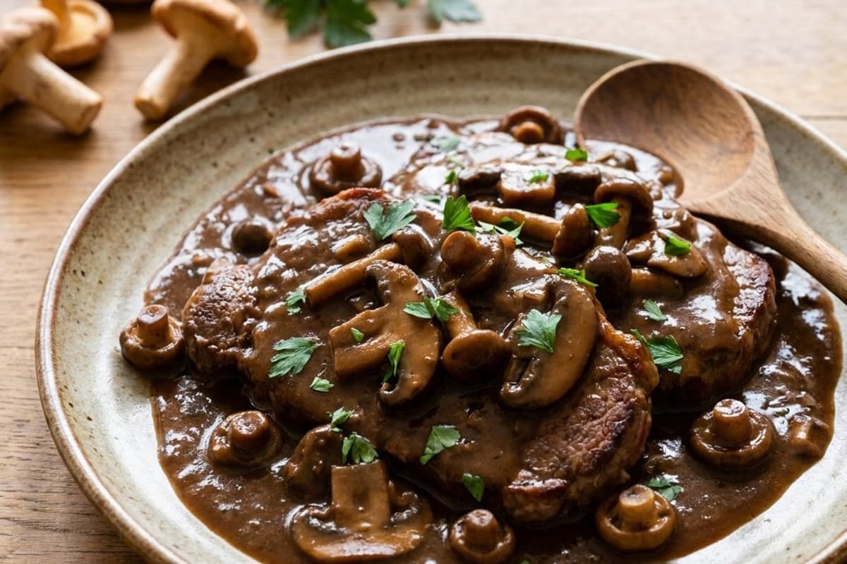 Beef Sirloin Steaks with Mushrooms