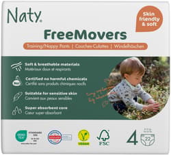 Naty FreeMovers natahovací plenkové kalhotky Maxi (velikost 4) 8–15 kg