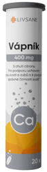 LIVSANE Effervescent tablets CZ Calcium lemon 20pcs