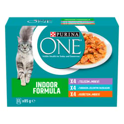 Purina ONE Indoor multipack selection in juice (12 × 85 g)