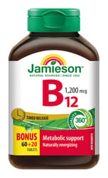 JAMIESON Vitamín B12 1200mcg s post.uvolňov.tbl.80