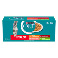 PURINA ONE STERILCAT Mini Fillets with Chicken, Turkey, Beef, Salmon and Vegetables 40 x 85g