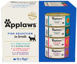 Applaws Canned food for cats with fish multipack, 12×70 g