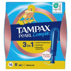 Tampax Pearl Compak Regular Tampons With Applicator
