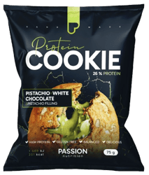 Passion Nutrition Plněná proteinová cookie s pistácií, bílou čokoládou a pistáciovou náplní