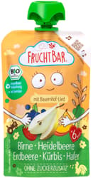 FruchtBar BIO Fruit pocket with pears, blueberries, strawberries, pumpkin and oatmeal