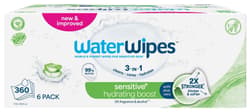 Waterwipes Hydrating Clean plastic-free wet wipes 6×60 pcs