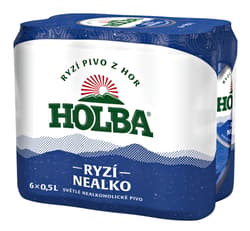 Holba Ryzí nealko Nealkoholické pivo plech (6×0,5 l)