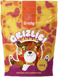 Grizzly Gummies with sweeteners and fruit flavor 250 g