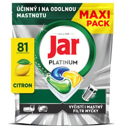 Jar Platinum Dishwasher Tablets, Lemon, 81 Capsules, Tackles Tough Challenges, Greasy Filter