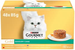 PURINA Gourmet Gold Savoury Cake canned cat food chicken, beef, lamb, turkey 48×85 g