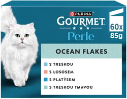 Gourmet Perle kapsičky pro kočky losos, treska, platýs, treska tmavá 60×85 g