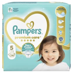 Pampers Premium Care Size 5, 30 Nappies, 11kg-16kg