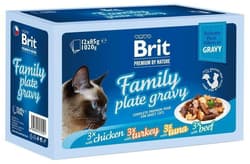 Brit Premium by Nature Cat Delicate Fillets in Gravy Family Plate 1020 g (12x85 g)