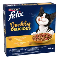 	Felix Doubly Delicious granules for cats chicken and turkey with beetroot