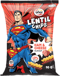 Oho Čočkové chipsy šunka a sýr Superman