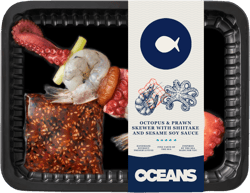 Oceans Chobotnice a krevety na špízu se shiitake a sezamovou sojou