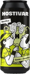 Hostivar Nealko Gose limetka nealkoholické pivo plech