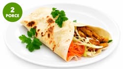 Chicken gyros with garlic dip, cabbage salad with carrots and tortilla (set for preparing ready meals)
